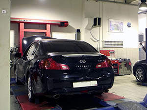 Сход-развал Infiniti G: фото работ автосервиса Джапан-Кар в Санкт-Петербурге №1